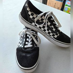 Vans Black Checkered Womens Size 6 Sneakers